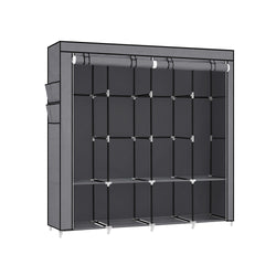 Armoire - armoire pliable - boîtier en tissu - 8 compartiments - gris