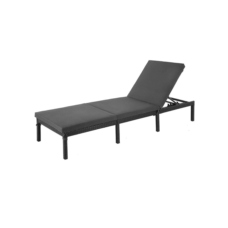 Lounger - Scaun de grădină - cu pernă - 5 cm grosime - spătar reglabil - 59 x 198 x 28 cm