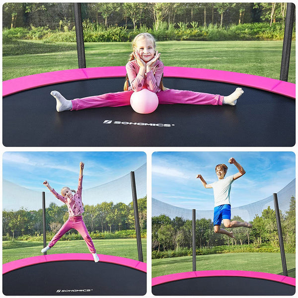 Trampoline - Tuintrampoline - Ø 183 cm - Met veiligheidsnet - Met trap - Roze