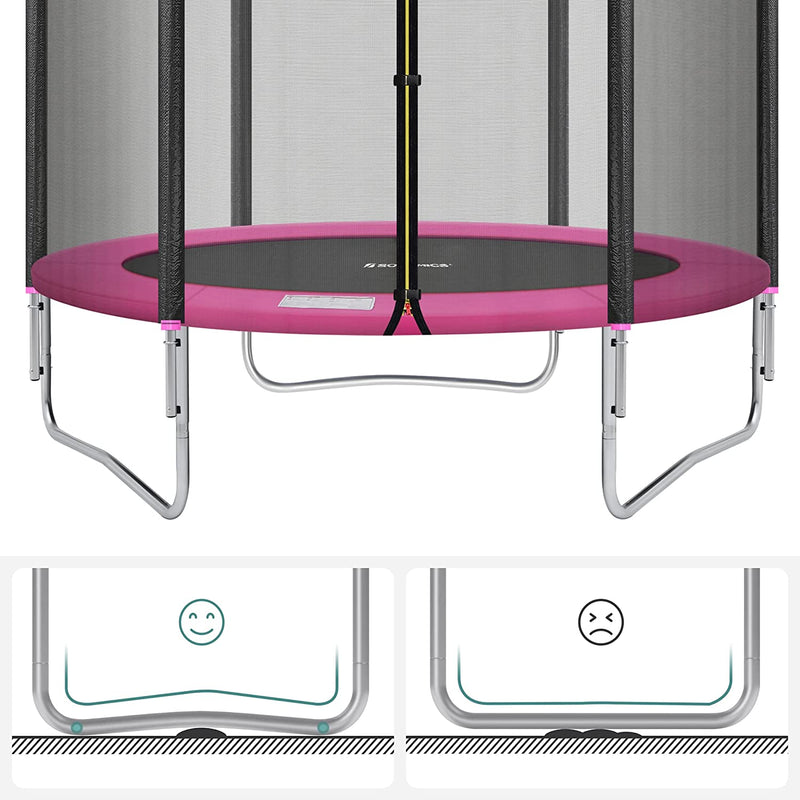 Trambulină - Garden Tramboline - Ø 183 cm - cu plasă de siguranță - cu scări - roz