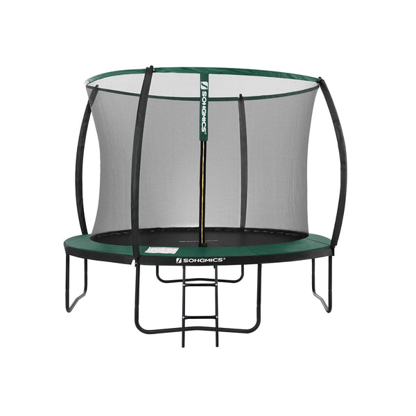 Trampoline - Trampoline de jardin - Ø 305 cm - avec filet de sécurité - avec escaliers - vert