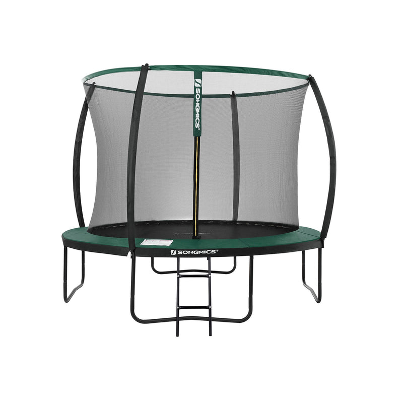 Trampolin - Garden Trampoline - Ø 305 cm - med säkerhetsnät - med trappor - Grönt