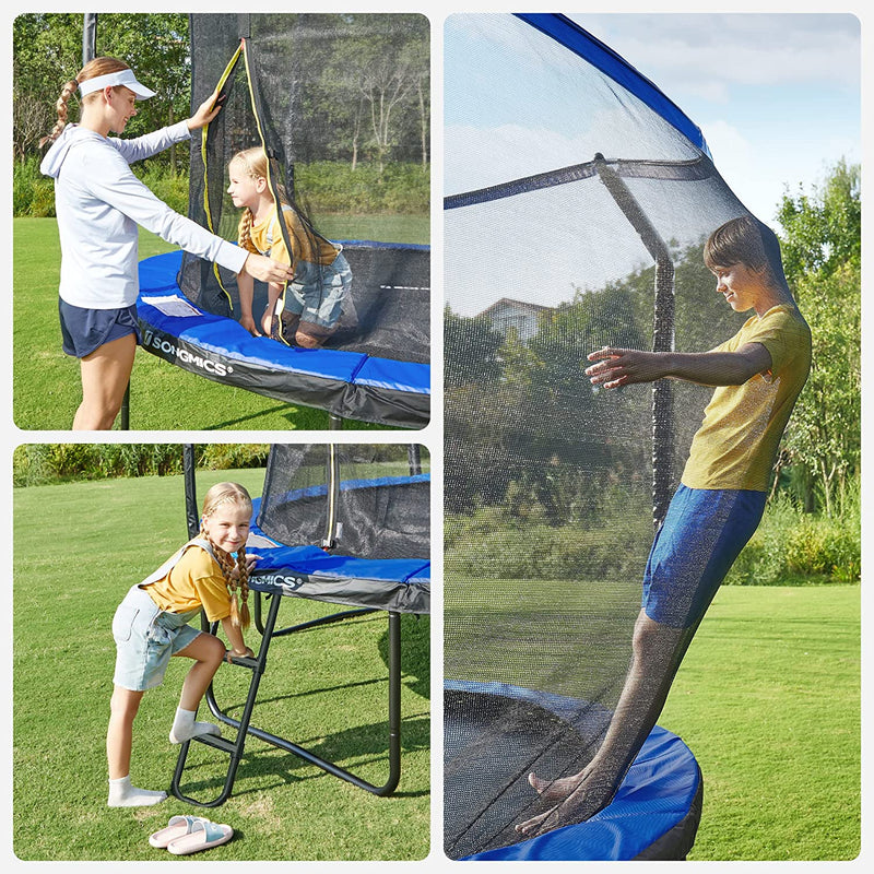 Trampolin - med säkerhetsnät och stege - 305 cm - mörkblå