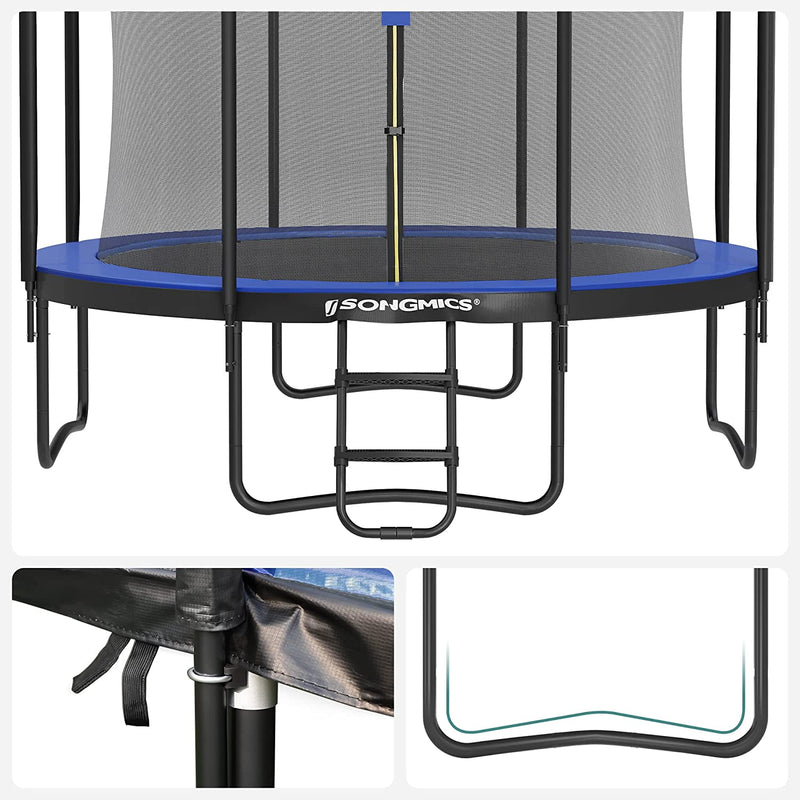 Trampoline - avec filet de sécurité et échelle - 305 cm - bleu foncé