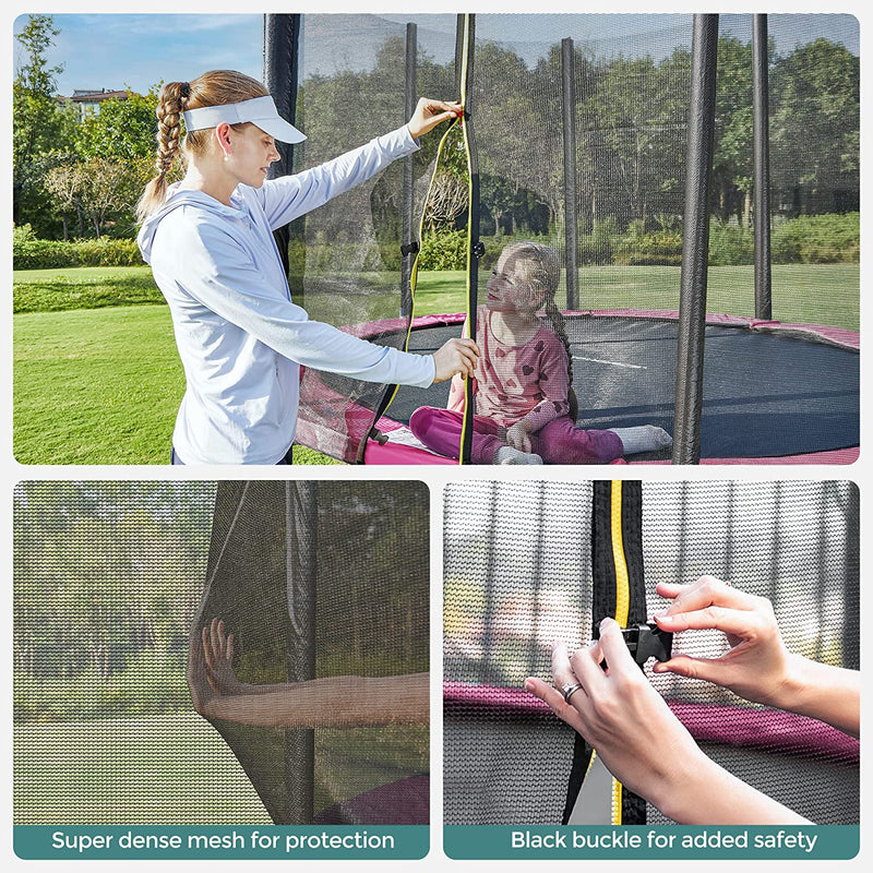 Trampoline - Trampoline de jardin - Ø 366 cm - avec filet de sécurité - avec échelle - rose