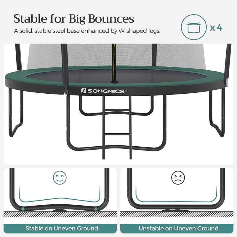 Trampoline - Tuin trampoline - Ronde trampoline - Met veiligheidsnet - Groen / Zwart