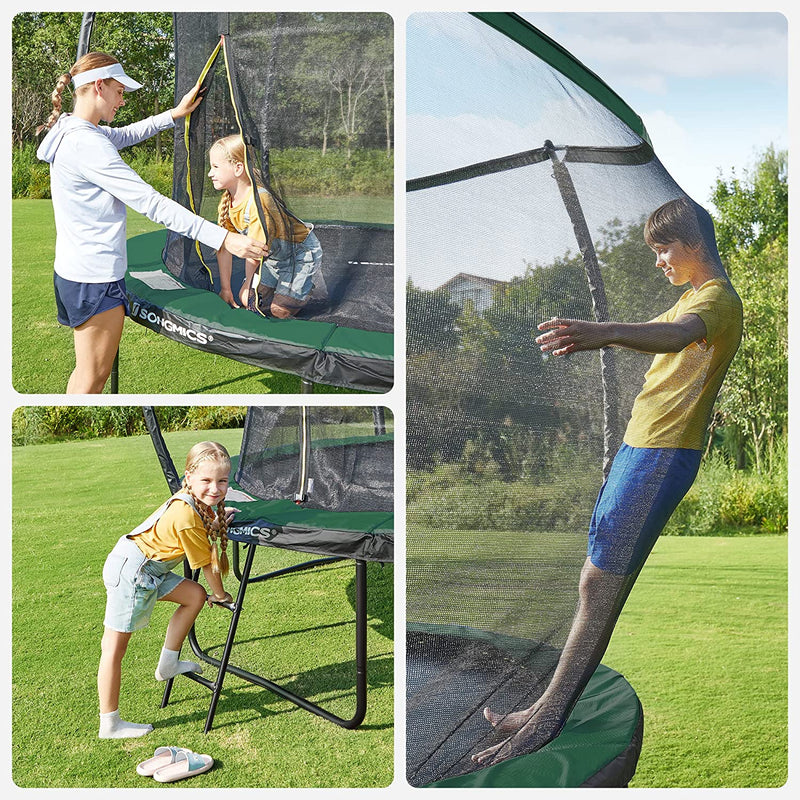 Trampolin - Garden Trampoline - Round Trampoline - Med sikkerhedsnet - Grøn / sort