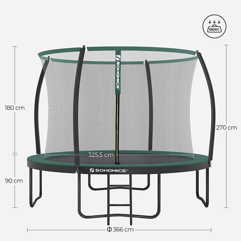 Trambulină - Garden Tramboline - Trampoline rotunde - cu plasă de siguranță - verde / negru