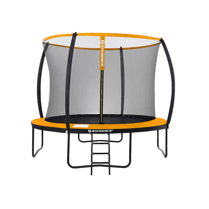 Trampoline de jardin - Ø 366 cm - avec filet de sécurité - avec escaliers - orange