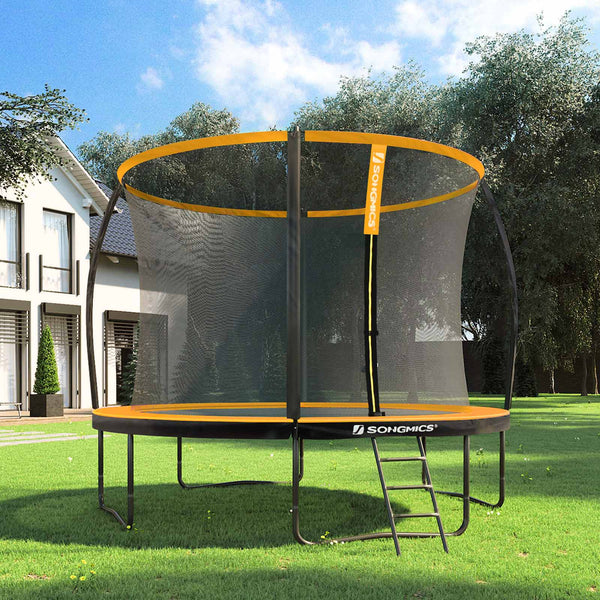 Garden Trampoline - Ø 366 cm - med sikkerhedsnet - med trapper - Orange