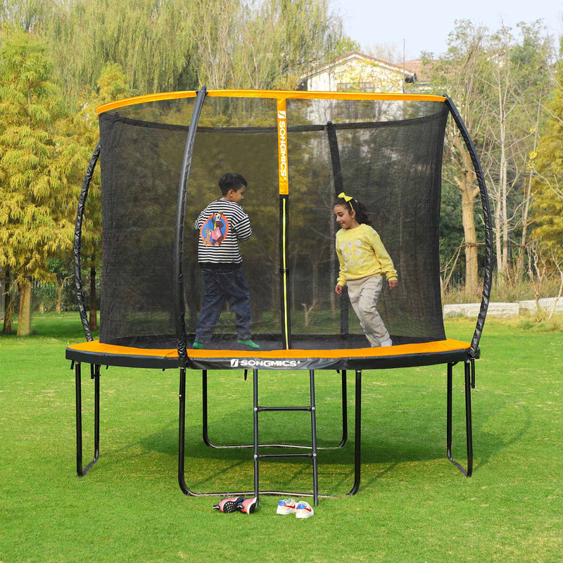 Garden Trampoline - Ø 366 cm - med säkerhetsnät - med trappor - Orange