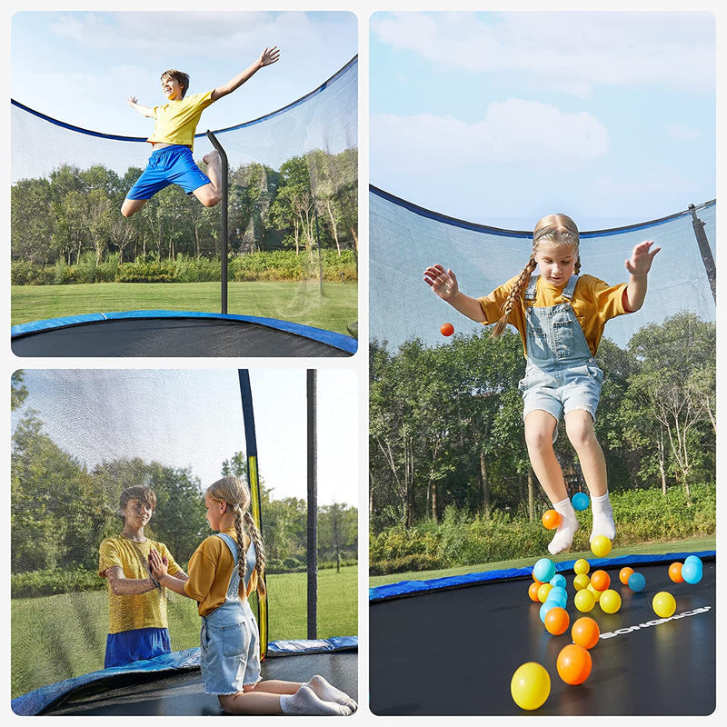 Trampoline - Rond - 366 cm -  Met veiligheidsnet en ladder - Donkerblauw