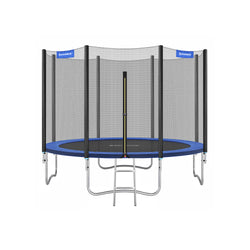 Trampoline - Extra grande - 366 cm - avec filet de sécurité - avec escaliers - bleu