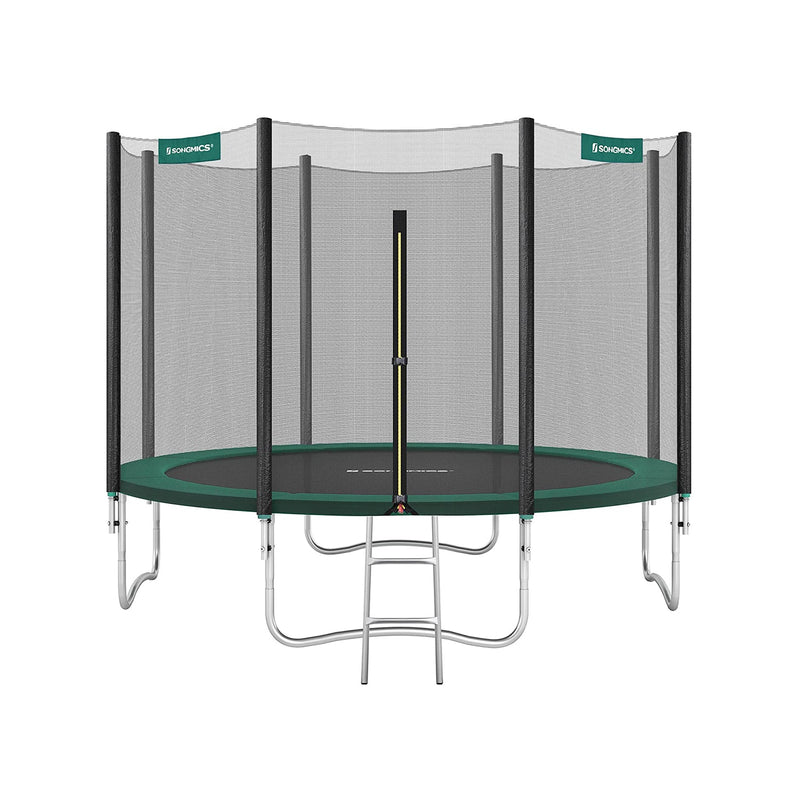 Trambulină Ø 366 cm - Grădină rotundă Trambulină - cu plasă de siguranță și scară - negru - Green