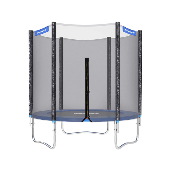 Trampoline - Trampoline de jardin - Ø 183 cm - avec filet de sécurité - avec escaliers - bleu