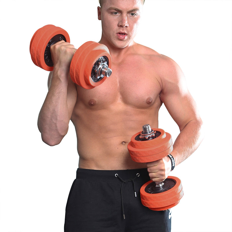 Halters - Dumbbell set - Verstelbaar - 25 KG - Oranje