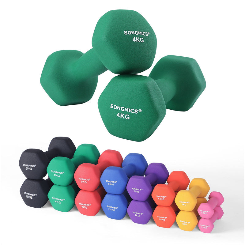 Halters - Dumbells - Set van 2 - 4kg x 2 - Groen