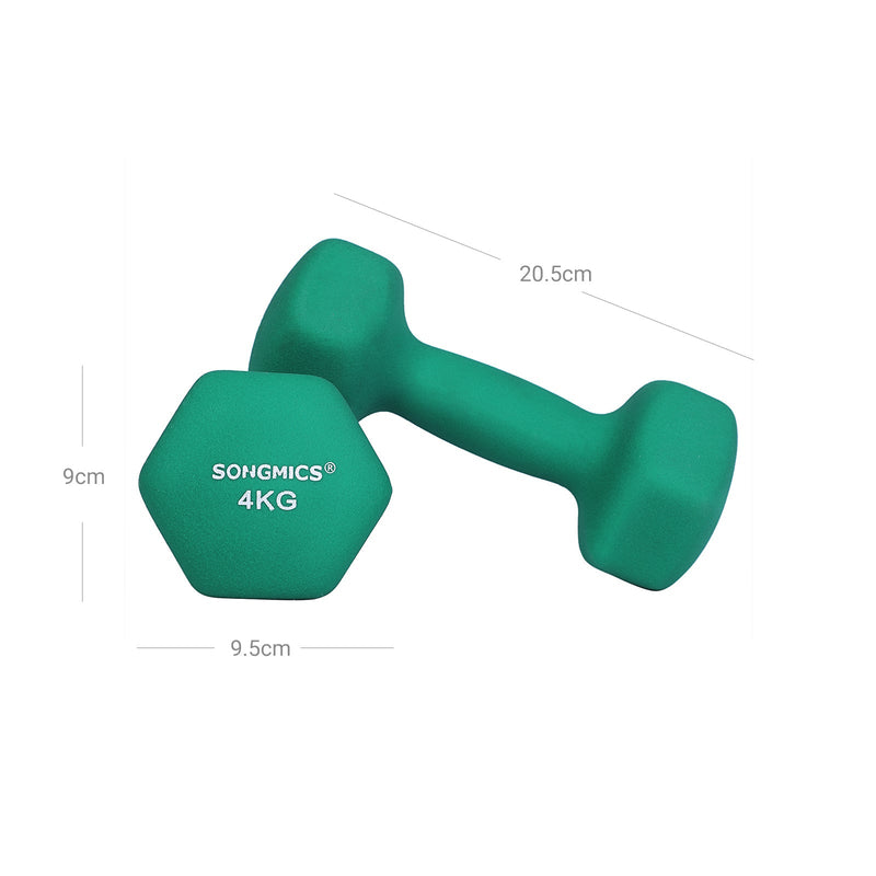 HALTERS - DUMBELLS - Set de 2 - 4kg x 2 - Verde