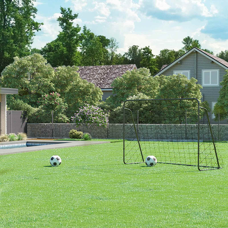 Obiectiv de fotbal - pentru copii - Asamblare rapidă - Cadru metalic - Alb