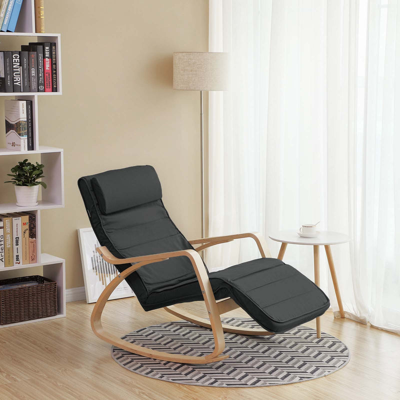 Chaise de roche - Chaise de détente - Chaise longue - 5-Time Adjustable Foot End - Gray