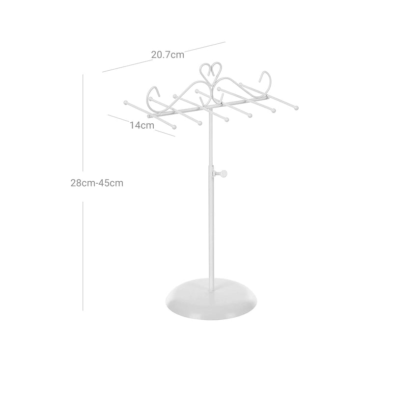 Sieradenhanger - Sieradenpaal - Sieraden display - Juwelenstandaard - Juwelenpaal - Wit