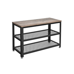 Banc de chaussures - Rack à chaussures - avec 2 étagères - Espace de rangement pour les chaussures - 73 x 30 x 45 cm - Gray-Black