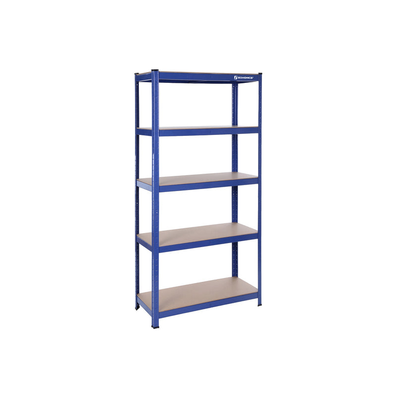 Boîte de rack - Rack d'entrepôt - Rack à 5 plats - 30 x 75 x 150 cm - bleu