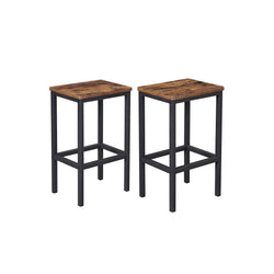 Scaune de bar - scaune înalte de sufragerie - set de 2 - stil industrial - maro și negru