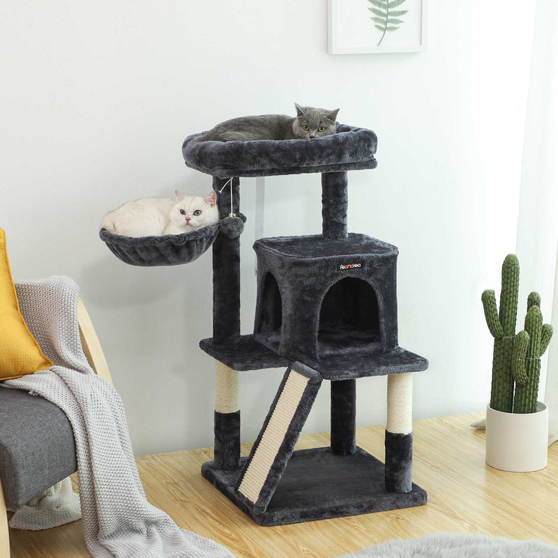 Scratching Post - Med Scratching Board - 96 cm - Røggrå