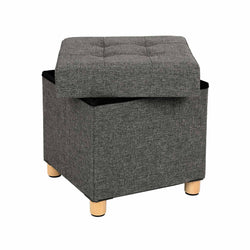 Seat Box - Pouf - fotpall med förvaringsutrymme - med lock - träben