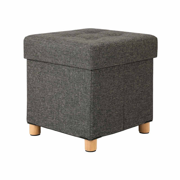 Boîte de siège - Pouf - Pobre avec espace de rangement - avec couvercle - jambes en bois