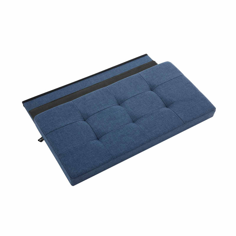 Boîte de siège - canapé - Stockage - Sofa ottoman - boîte avec couvercle - canapé pliable - jusqu'à 300 kg taxables - bleu