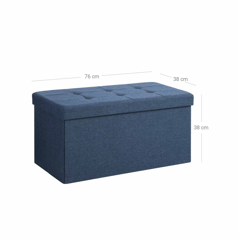 Boîte de siège - canapé - Stockage - Sofa ottoman - boîte avec couvercle - canapé pliable - jusqu'à 300 kg taxables - bleu