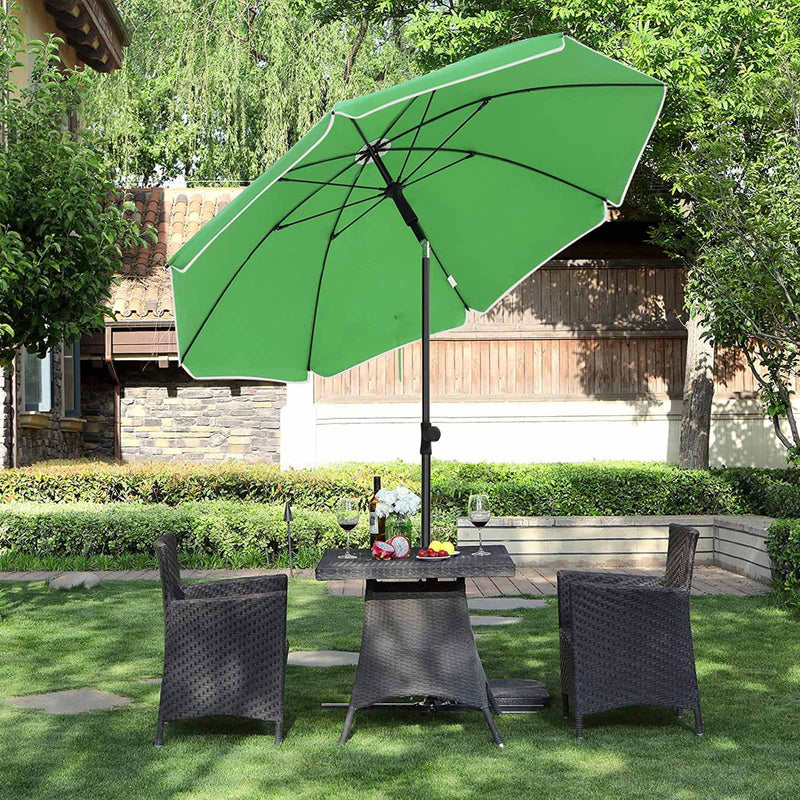 Parasol - Garden Parasol - Ø 180 cm - Octogonal - Tiltable - avec manivelle - vert