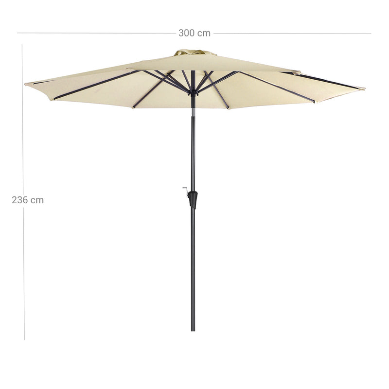 Parasol - Puutarhanäyttö - kahdeksankulmainen - Slinger - Ø 300 cm - beige