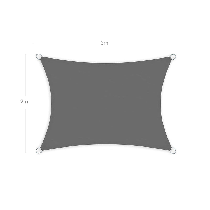 Luifel - Sunsil - Solbeskyttelse - UV -beskyttelse - 2 x 3 m - Vandfil - Grå