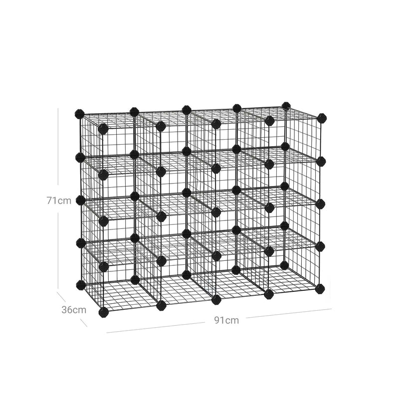 Cabinet - Système de stockage - Avoir un séjour - 15 sections de liste - noir