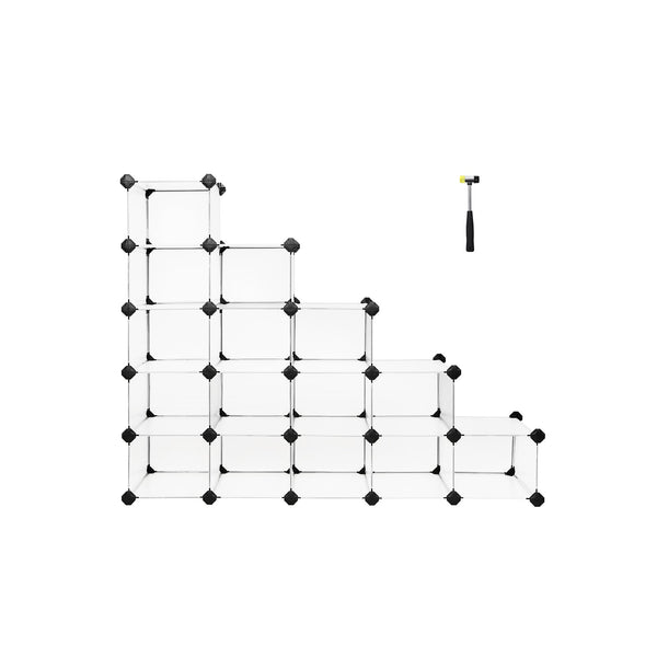 Pantof Rack - Plastic - Sistem de raft dreptunghiular - cu 15 compartimente - Depozitare de încălțăminte - Sârmă metalică - Witt