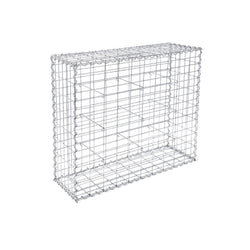 Stone Schanf - Steenkorf - Wire High - Med 5 x 10 cm - Fin Meshed Grid - af rustfrit stål - 100 x 80 x 30 cm