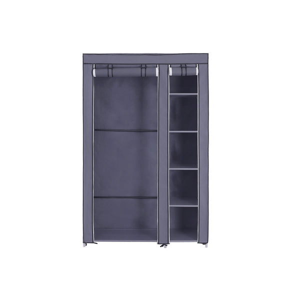 Armoire en tissu Armoire pliable - Armoire à vêtements - avec canne de vêtements - 110 x 175 x 45 cm - Gray