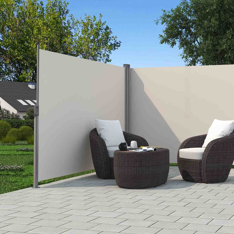 Canopy lateral dublu - Protecția solară - Protecția confidențialității - 160 x 600 cm - bej