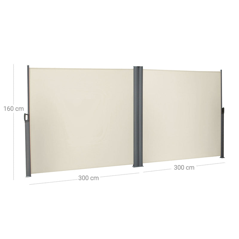 Dubbele zijluifel - Zonwering - Privacybescherming - 160 x 600 cm - Beige