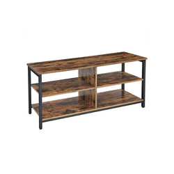 TV Rack - Masă de cafea - cu 4 rafturi - design industrial - maro închis