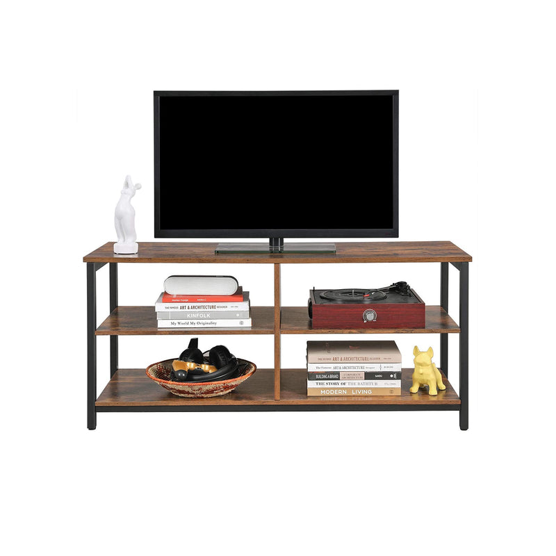 TV Rack - Masă de cafea - cu 4 rafturi - design industrial - maro închis