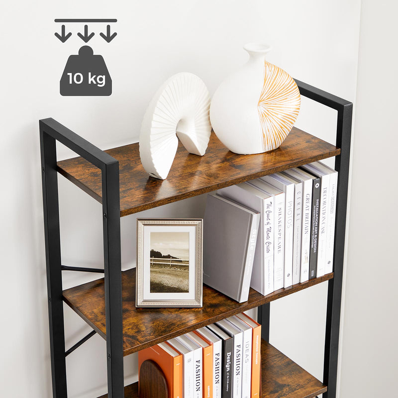 Boekenkast - Met 6 niveaus - 30 x 120 x 172,5 cm - Bruin-zwart