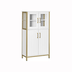 Dulap de depozitare cu cadru din oțel - Dresser - White / Gold