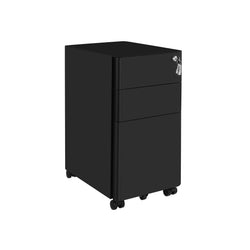 LadeBlok - Archive Cabinet - Office Cabinet - With Wheels and Lock - Svart