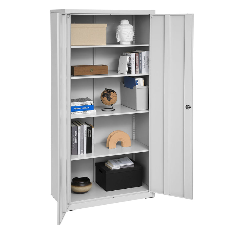 Armoire d'archives avec 2 portes - Cabinet de bureau - Gray