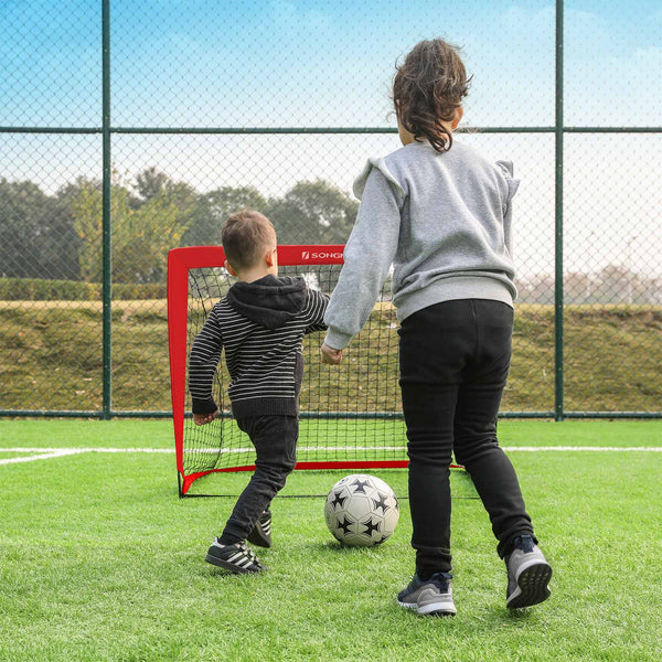 Voetbaldoelen - Set van 2 - pop-up doelen - Voor kinderen - Rood