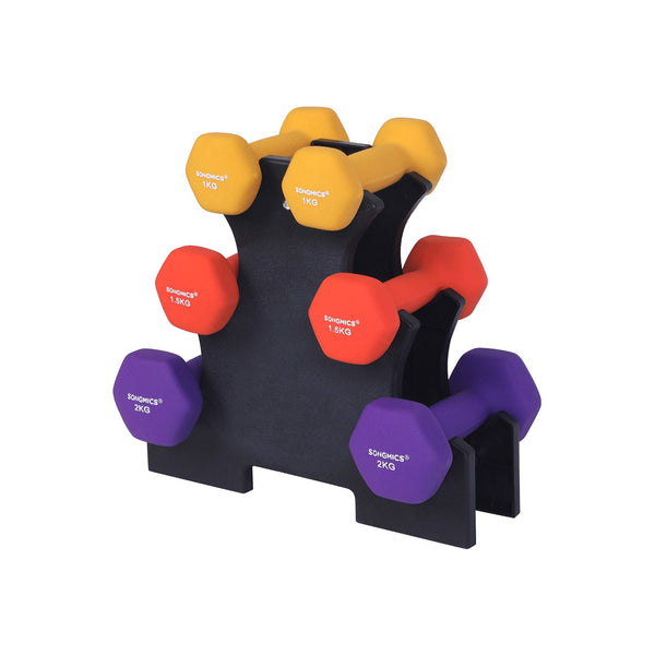 Halterset - Dumbels - Met Houder - Set van  1, 1,5, 2 kg